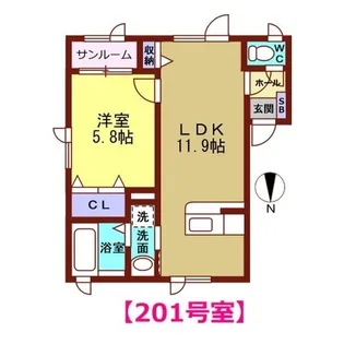 カナディアンビレッジ・ラズーナ【2階】の間取り