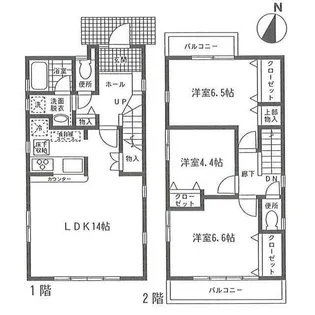 神奈川県横浜市青葉区荏田西2【一戸建】の間取り