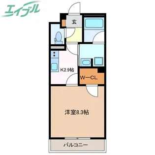 1Kの間取り画像