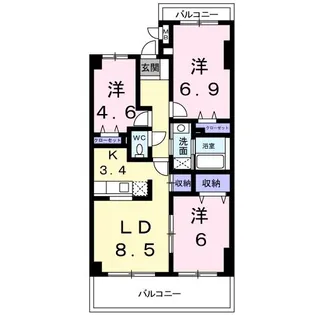 サンシャイン上作【4階】の間取り