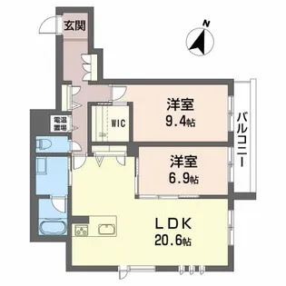 シティプラザ長者【2階】の間取り