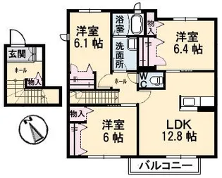 ヴィラロトス B棟【2階】の間取り