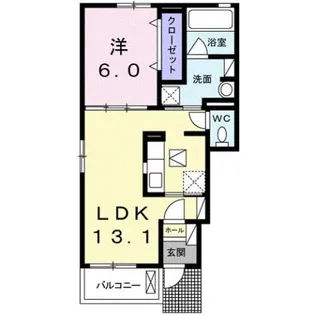 ワールドプレイスB【1階】の間取り