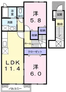 プラシードβ【2階】の間取り