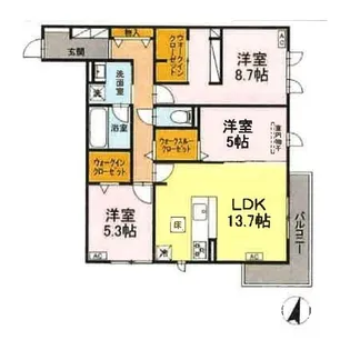 メイプル【2階】の間取り