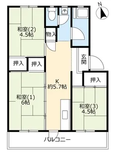 UR有野【4階】の間取り