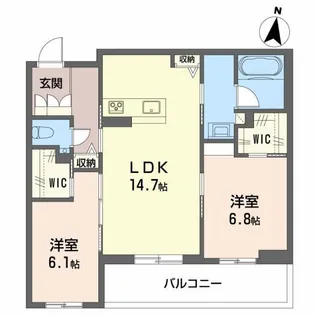 マグノリア上杉【2階】の間取り