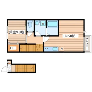 マノアーレ名取駅西 A棟【2階】の間取り
