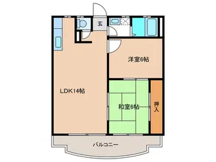 パ-クサイドハイツ三宝【2階】の間取り