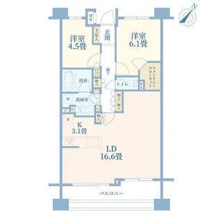 アールブラン下丸子レジデンス【4階】の間取り