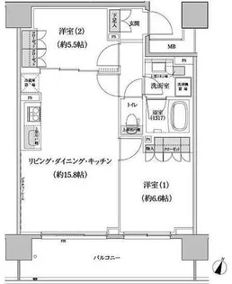 パークハビオ渋谷本町レジデンス【2階】の間取り