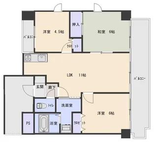 グランベール遠石弐番館【5階】の間取り