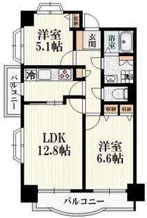 立川錦町スカイマンション【4階】の間取り