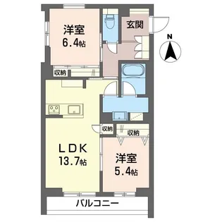 アプラノス アーサー【2階】の間取り
