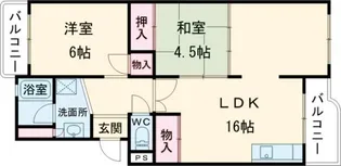 グリーンハイツ名谷【1階】の間取り