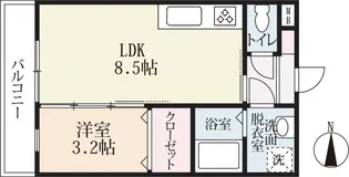 グリーンハイツ三日月【3階】の間取り