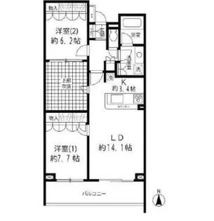 リベルテ等々力【2階】の間取り