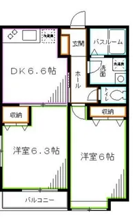 関町ユキハイツ【2階】の間取り