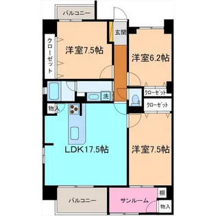 フォレスト金沢西泉【3階】の間取り