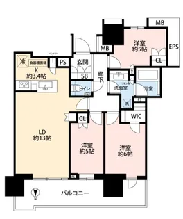 幕張ベイパーク ライズゲートタワー【37階】の間取り