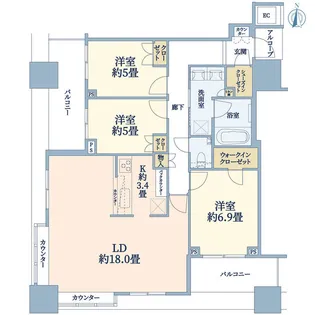 エクラスタワー武蔵小杉【29階】の間取り