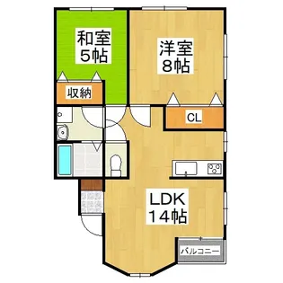シティハウス益野町【2階】の間取り