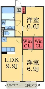 コーポスカイG【2階】の間取り