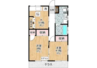 白鷺ハイツ【1階】の間取り