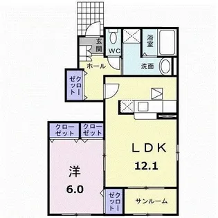 セレノ カーサI【1階】の間取り