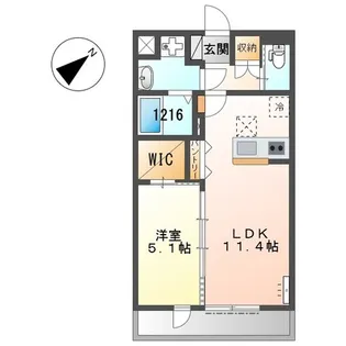 カーサ ドルチェ【1階】の間取り