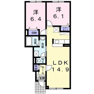 アリ・ビラII【1階】の間取り