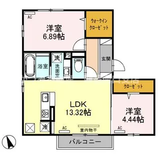 クリスタB(D-room)【3階】の間取り