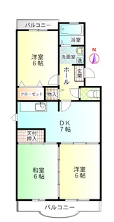 草柳グリーンハイツ【3階】の間取り