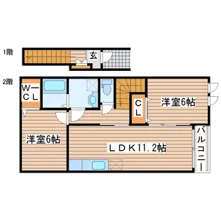 ビューフォレスタA【2階】の間取り