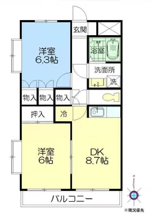 ヒューゲル新横浜北【4階】の間取り