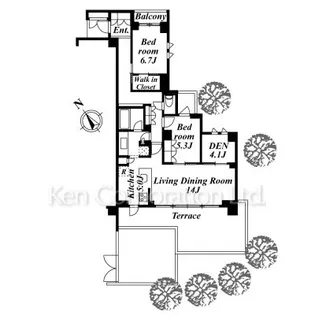 ザ・パークハウス大崎【1階】の間取り