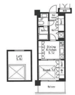 エクセラ三軒茶屋【4階】の間取り
