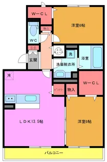 フルール ポワール【1階】の間取り