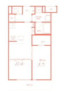 カーサ フェリーチェ ルビア【2階】の間取り