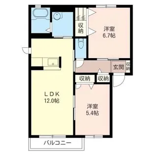 サンライズ白虎【1階】の間取り