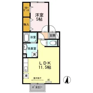 シャトレ夢咲【1階】の間取り