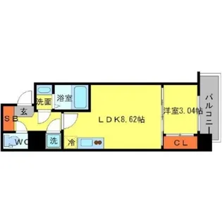 SERENiTE新大阪【12階】の間取り