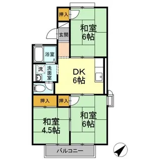 グランディール行橋 C棟【2階】の間取り