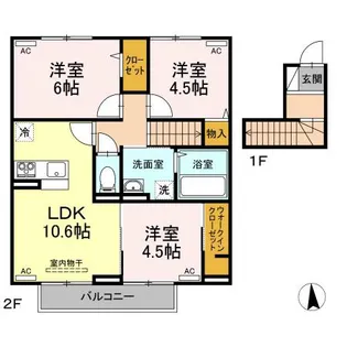 クレスト八万【2階】の間取り