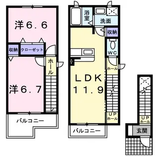 シャルマンT2 B棟【2階】の間取り