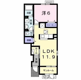 ウィンド ホライズン A【1階】の間取り