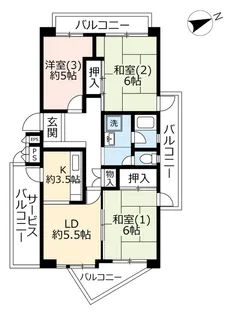 URつくば・さくら【1階】の間取り