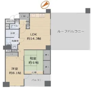 ライオンズマンション大和第5【12階】の間取り