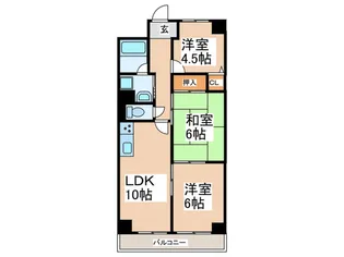 ロイヤルハイツ夕凪【5階】の間取り
