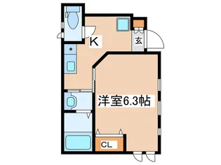 ジェミニウエスト カラキダ【1階】の間取り